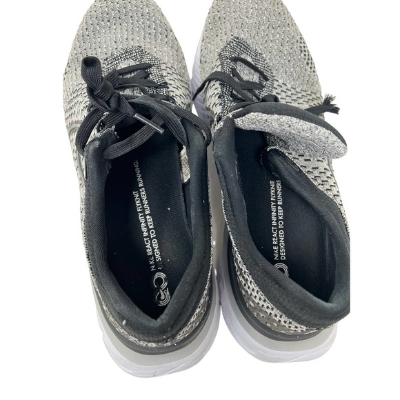 Nike React Infinity Run Flyknit FK 3 Black Smoke Grey Mens 15 - Picture 8 of 10